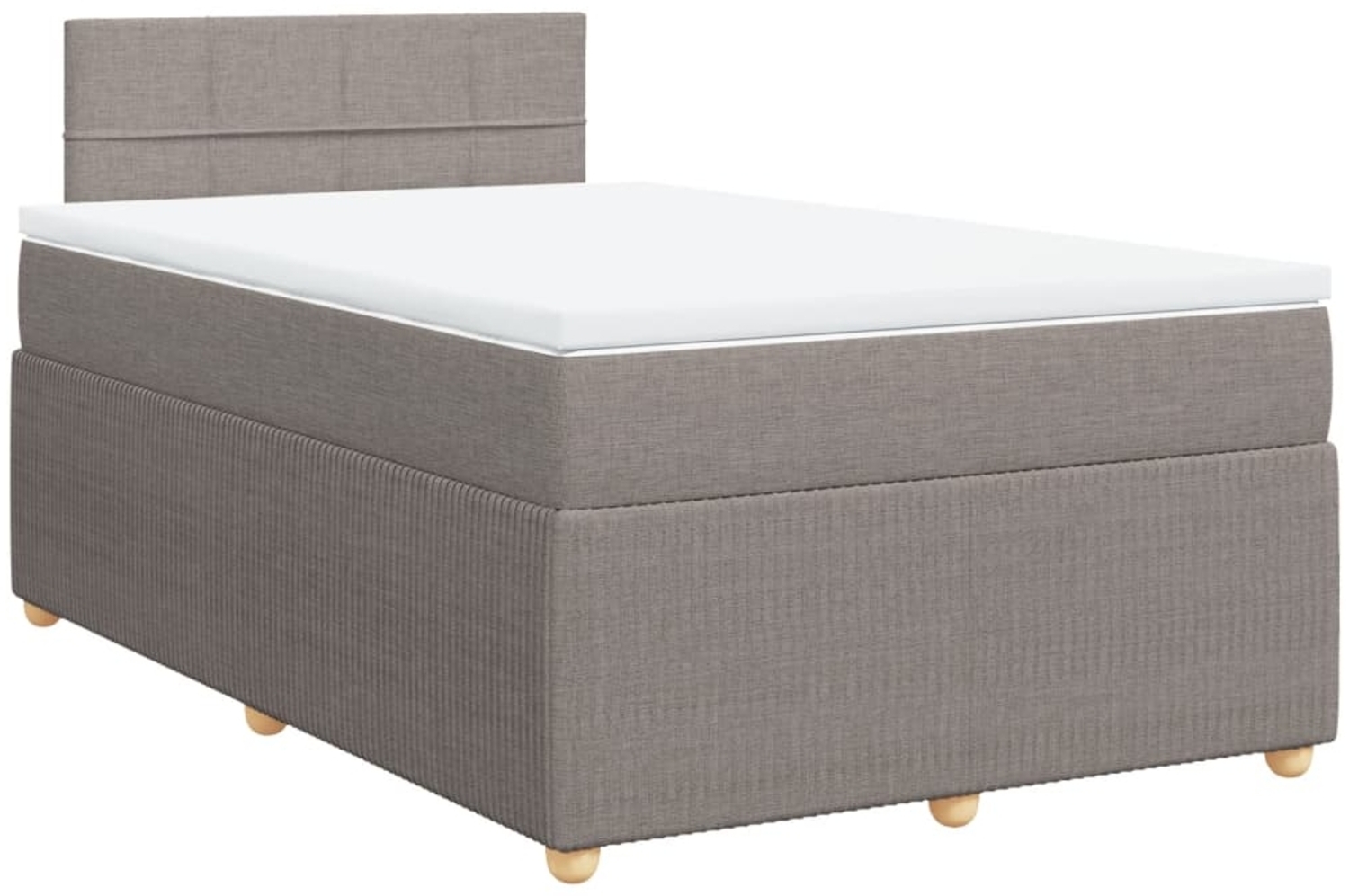 vidaXL Boxspringbett mit Matratze Taupe 120x200 cm Stoff 3287427 Bild 1