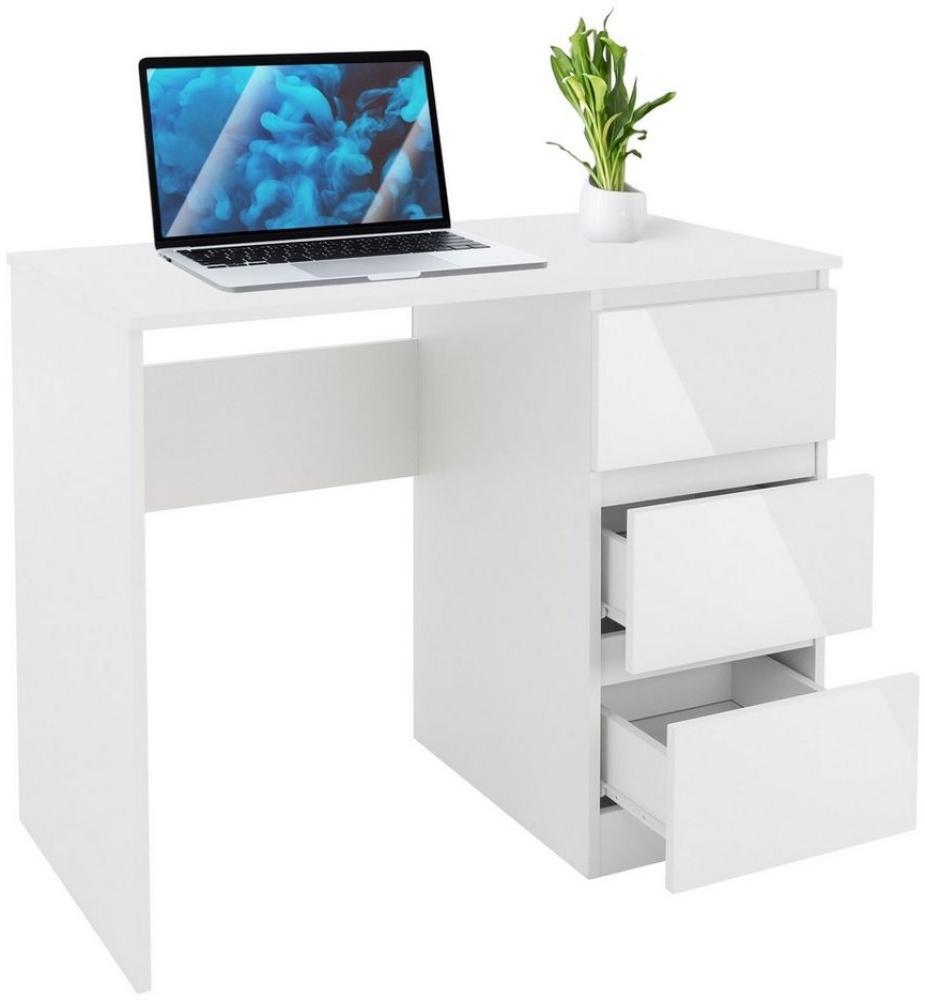 ML-DESIGN Schreibtisch Bürotisch mit 3 Schubladen, 3 Regale und Tastaturauszug für Heim /Bürö (Komplett-Set, 1-St), Arbeitstisch Bürotisch Büromöbel Laptoptisch PC Tisch viel Stauraum Bild 1