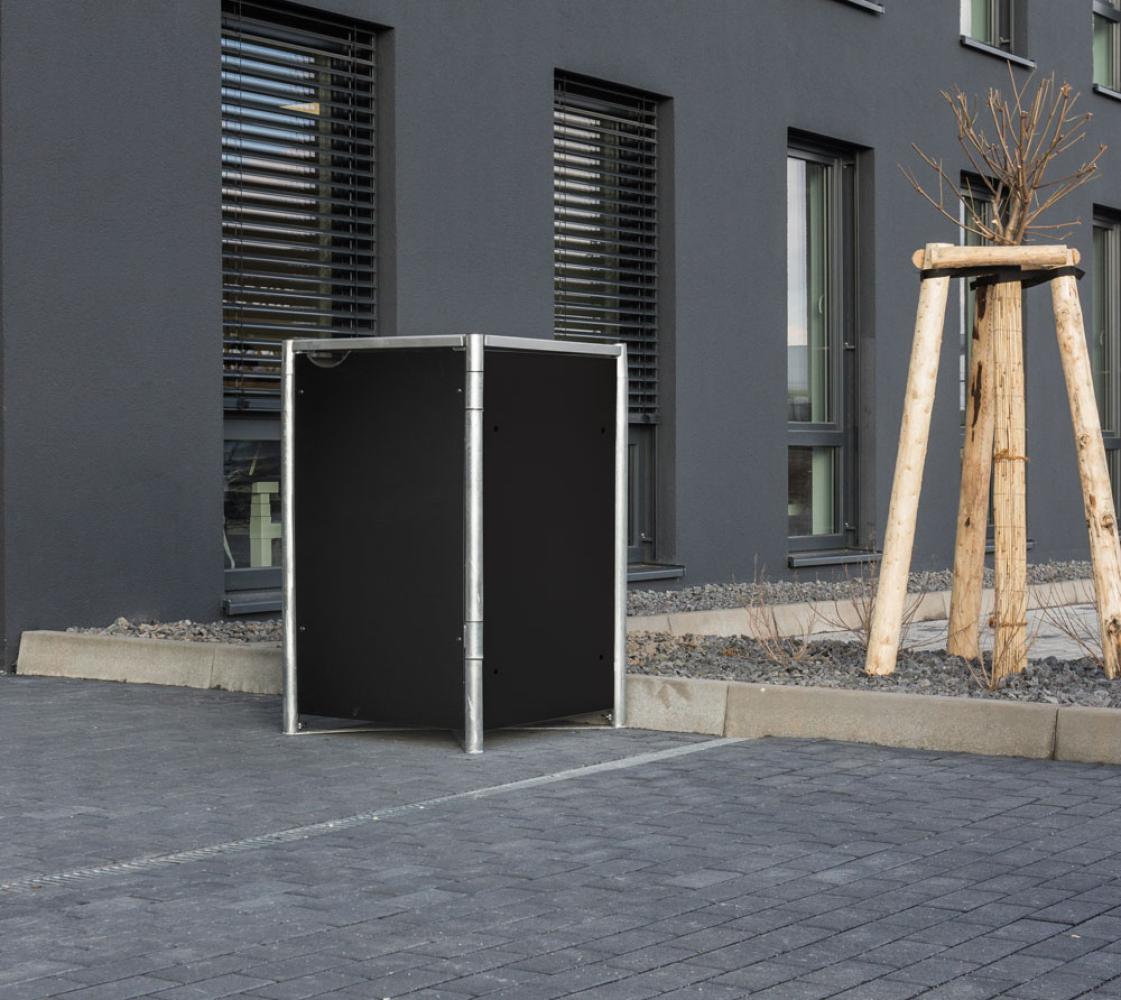 Hide Metall Mülltonnenbox für 1 Mülltonne 240 Liter | Schwarz | 81x70x115 cm Bild 1