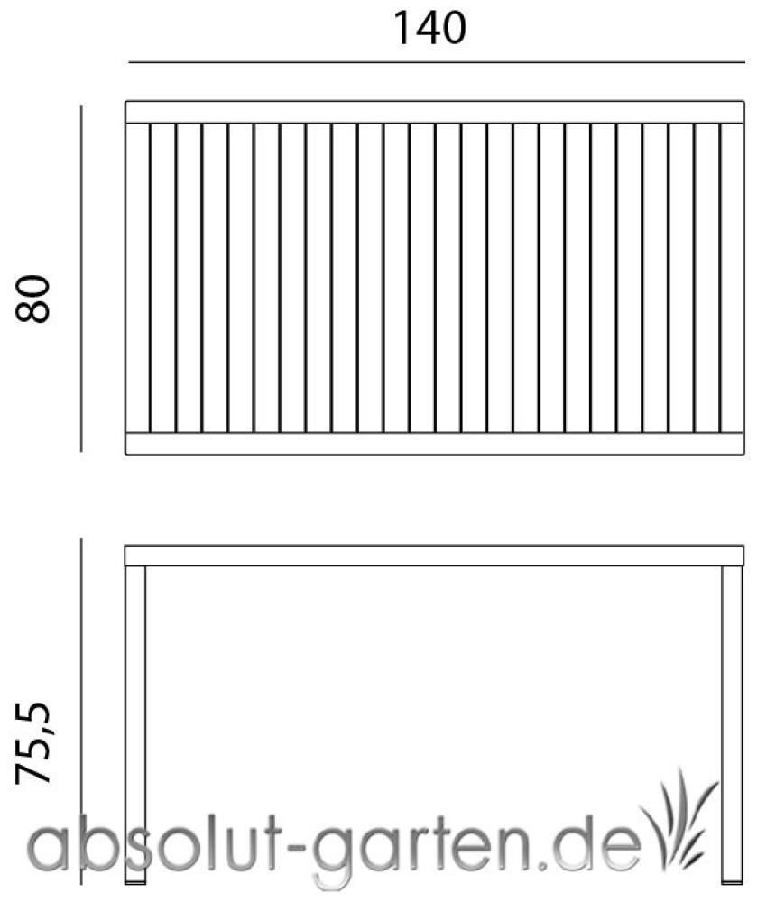 Tisch Cube Kunststoff (Antracite 140 x 80 cm ohne) Bild 1