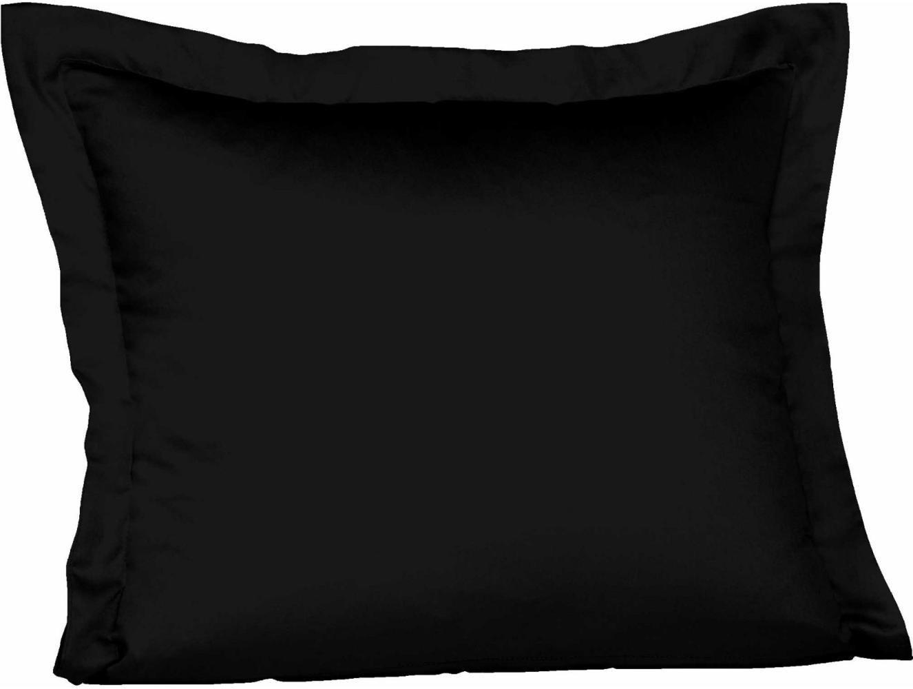 Fleuresse Mako-Satin-Kissenbezug uni colours schwarz 941 35 x 40 cm Bild 1