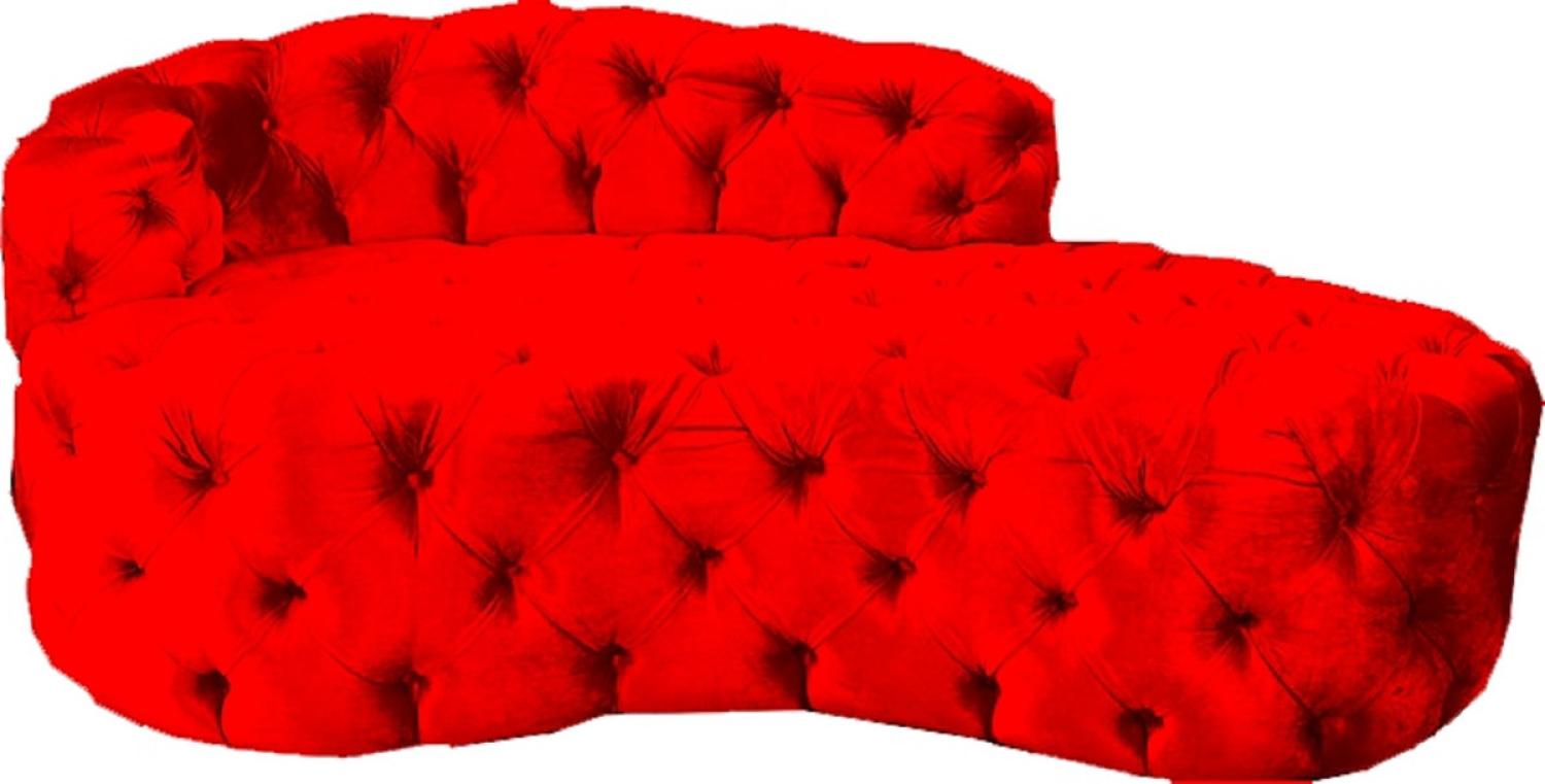 Casa Padrino Luxus Chesterfield Samt Chaiselongue Rot Bild 1