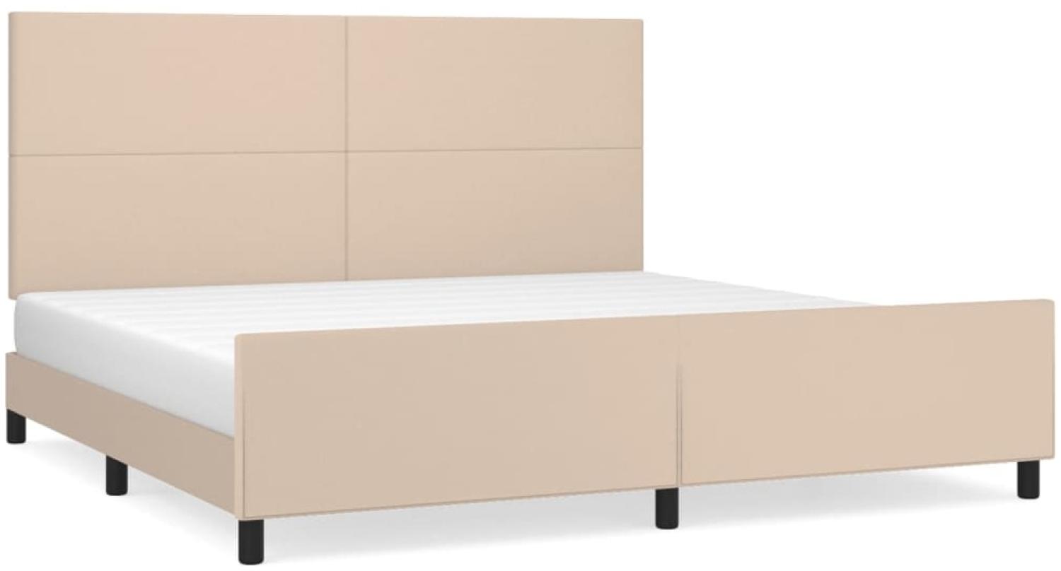 vidaXL Bettgestell mit Kopfteil Kunstleder Braun 200x200 cm [3125474] Bild 1