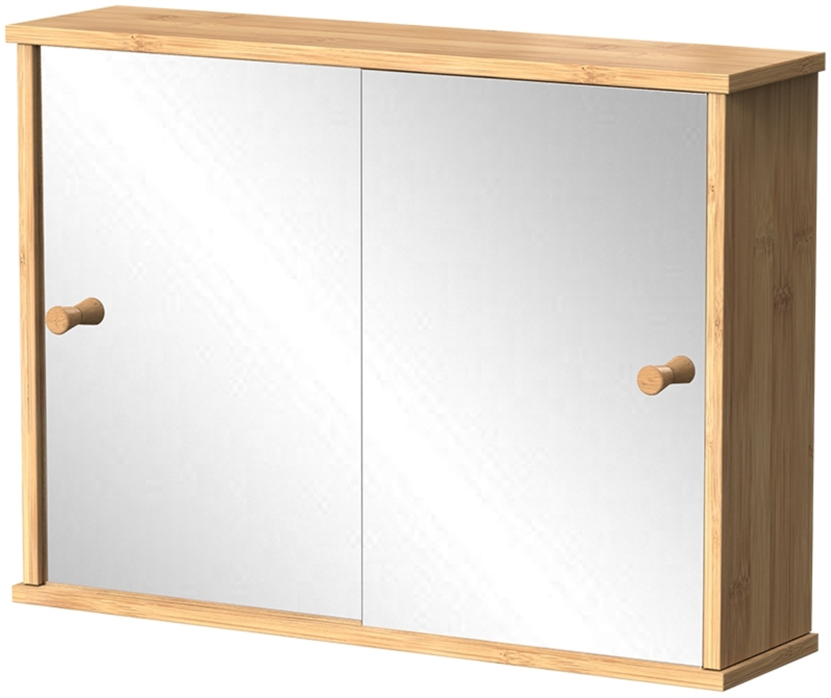 Badspiegelschrank Mireo Bambus 55 x 40 cm mit 2 Schiebetüren Vicco Bild 1