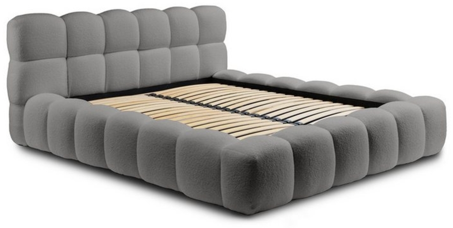 Polsterbett Bett AURELIA 180x200cm in Stoff Ascot Grau / Speed Bild 1