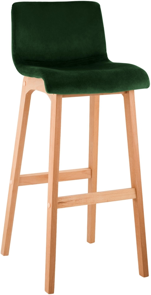CLP Barhocker Hover Samtbezug Vierfußgestell aus Holz Sitzhöhe 77 cm,grün Bild 1