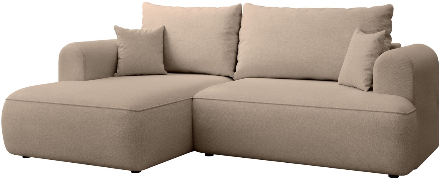 Selsey ''Ovo Mini' Eckschlafsofa linksseitig mit Stauraum, Easy-Clean-Chenille-Bezug, beige, 93 x 238 x 156 cm Bild 1