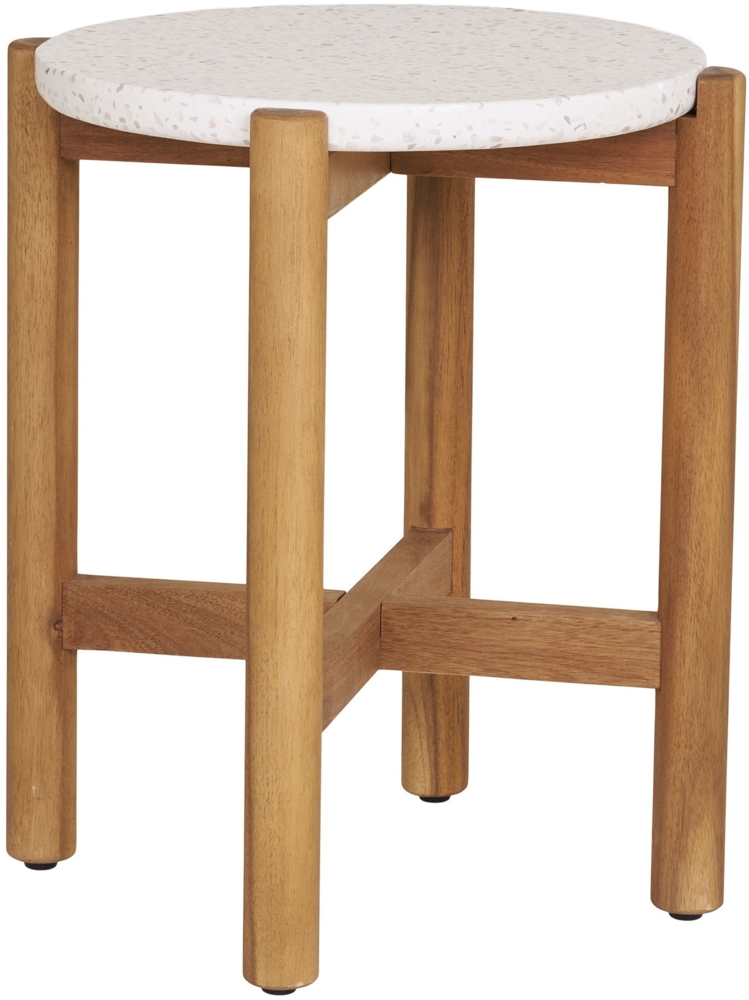 Beistelltisch, Akazie/Terrazzo, natur, ø37x48 cm Bild 1