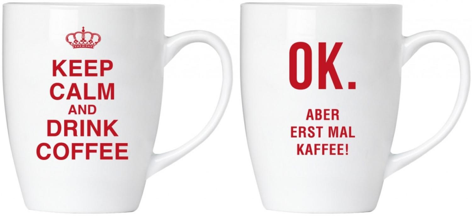 Keep calm and drink coffee! Tassen Set aus Keramik - Grußkarte und Geschenkpackung Bild 1