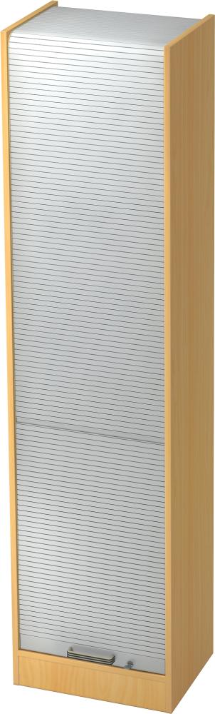 bümö Rollladenschrank 5 OH abschließbar in Buche/Silber mit Streifengriff, SET50-6-S-SG Bild 1