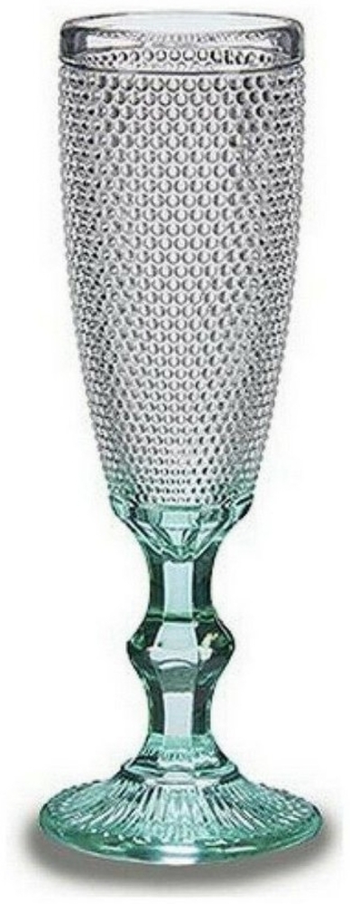 Champagnerglas Punkte Durchsichtig Türkis Glas 6 Stück (185 Ml) Bild 1