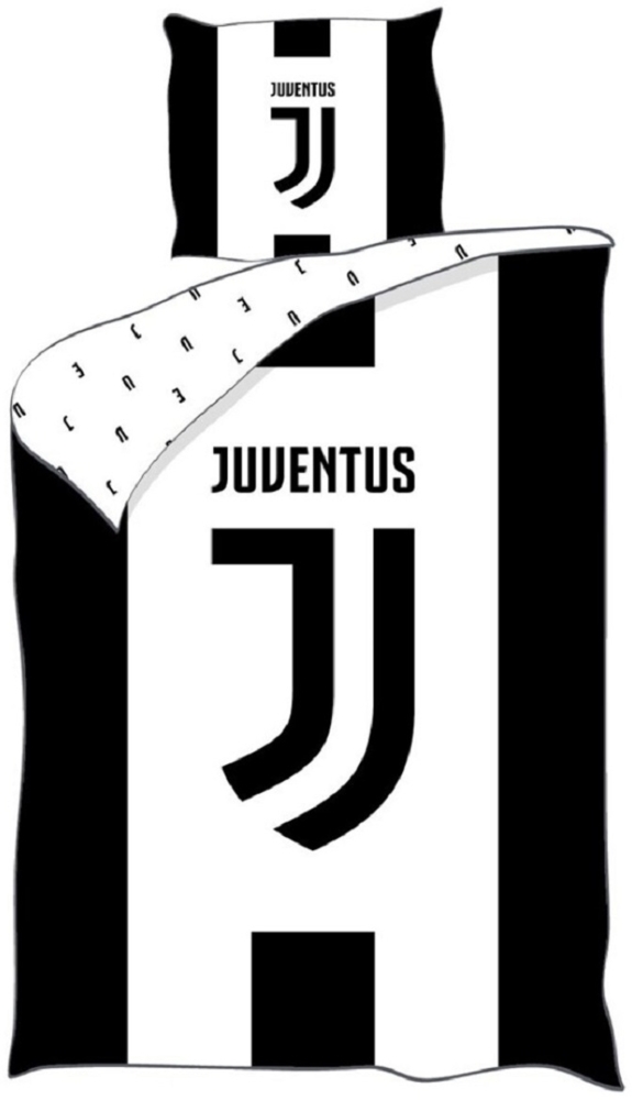 Juventus Bettwäsche-Set 140x200 cm + 65x65 cm 100% Baumwolle für Fußballfans Bild 1