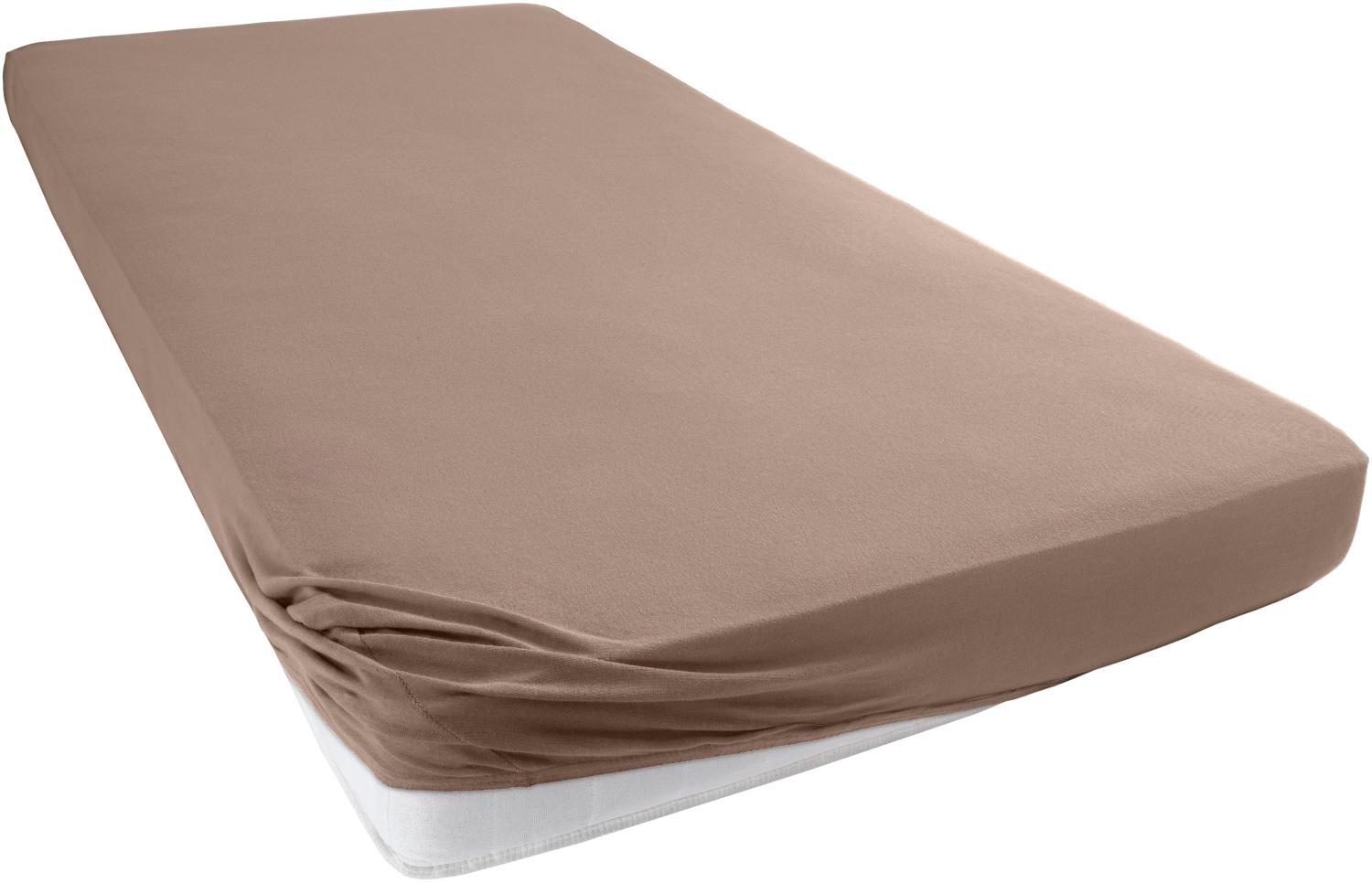 Müskaan - Premium Jersey Spannbettlaken 140x200 cm - 160x220 cm + 40 cm Boxspringbett 160 g/m² nougat Bild 1