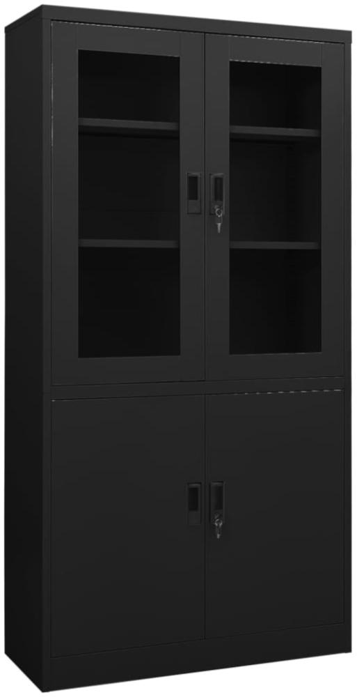 vidaXL Büroschrank Schwarz 90x40x180 cm Stahl 335948 Bild 1