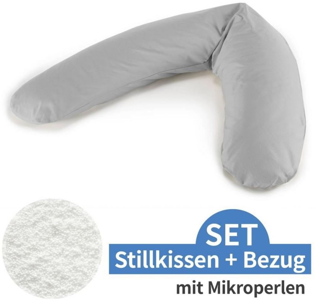 Theraline das Komfort Stillkissen mit Mikroperlen, grau Bild 1