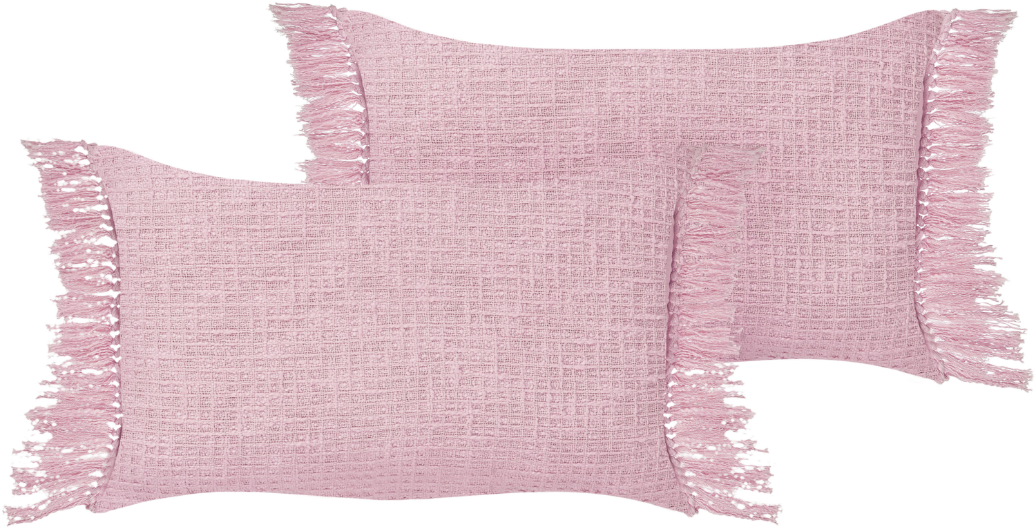 Kissen 2er Set TANSY Baumwolle 40 x 60 cm Kein Muster Rosa Bild 1