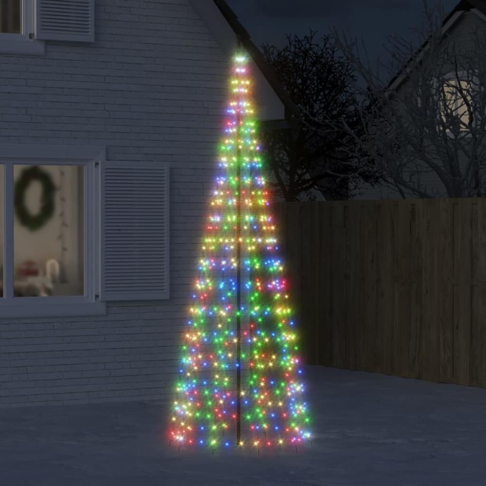 vidaXL LED-Weihnachtsbaum für Fahnenmast 550 LEDs Mehrfarbig 300 cm 358114 Bild 1