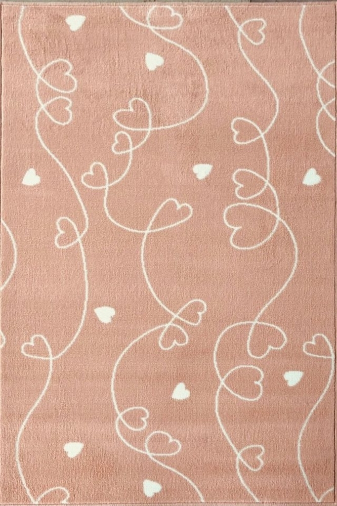 LIVONE Happy Rugs for Kids Kinderteppich BOW Rosa/Peach, rechteckig, Pflegeleicht, Livone Design, peach/rosa Bild 1