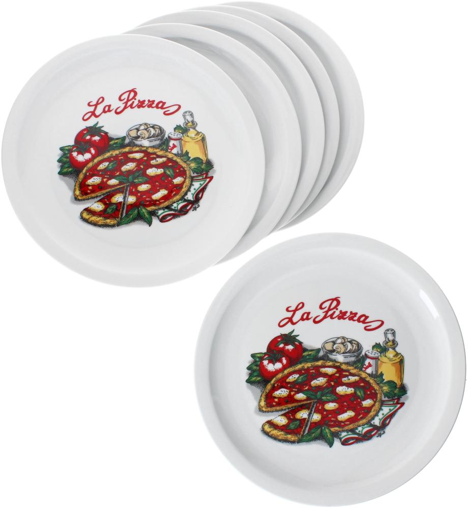 6er Set La Pizza Pizzateller Ø30,5cm 6 Personen XL-Teller Pizza-Dekor Platte Bild 1