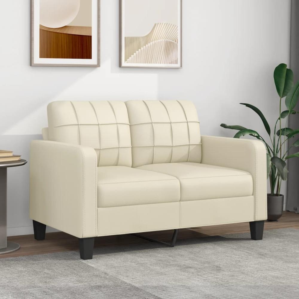 vidaXL 2-Sitzer-Sofa Creme 120 cm Kunstleder 359113 Bild 1