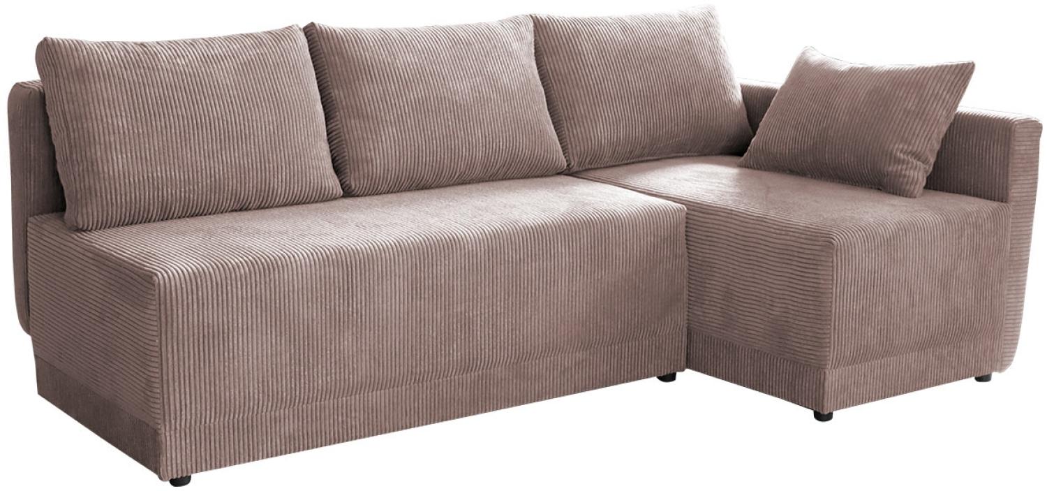 Ecksofa 'Zeles' Cord rosa Rechts Bild 1