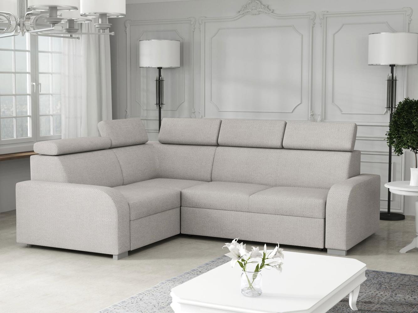 Ecksofa Apollo 2rR1 80 mit Schlaffunktion, L-Form, Einstellbare Kopfstützen (Farbe: Crown 16) Bild 1