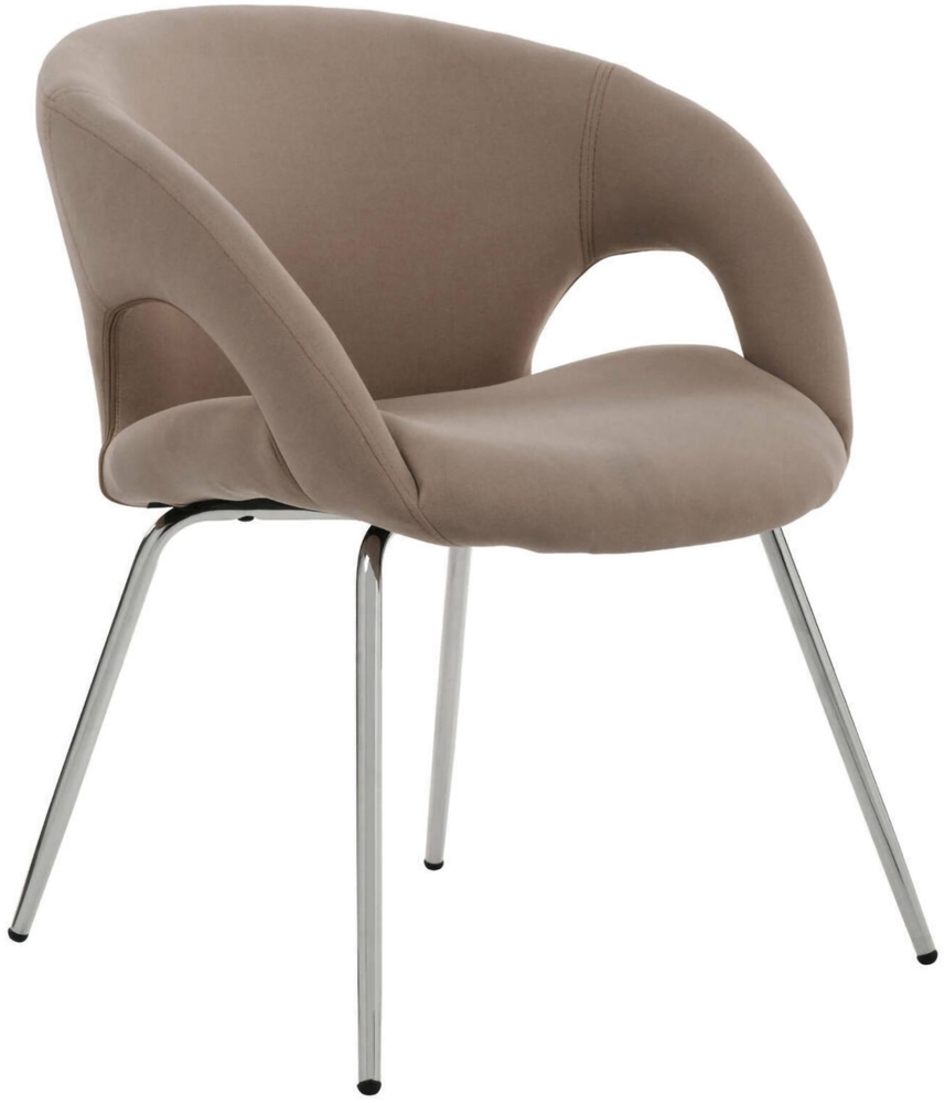 Dmora Stuhl Arturo, Wartestuhl mit Armlehnen für das Büro, ergonomischer Wartesitz, 58 x 59 x 72 cm, braun Bild 1