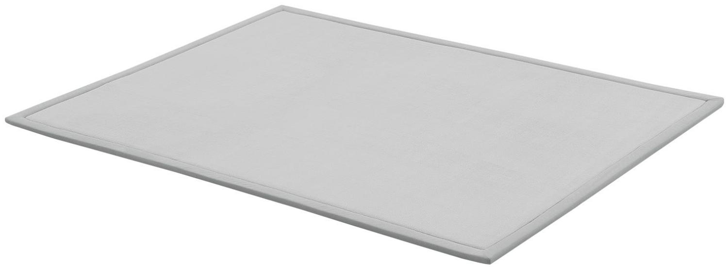 Juskys Krabbelmatte Spielmatte Krabbeldecke 200x150 cm Samtmatte Teppich für Kind, Baby, Yoga - rutschfest, weich Kinderteppich Spielteppich in Grau Bild 1