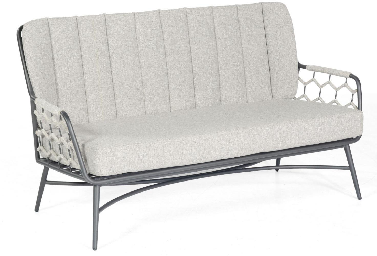 Sonnenpartner Loungesofa Yale Aluminium mit Polyrope silbergrau Relaxsofa Garten-Sofa Bild 1