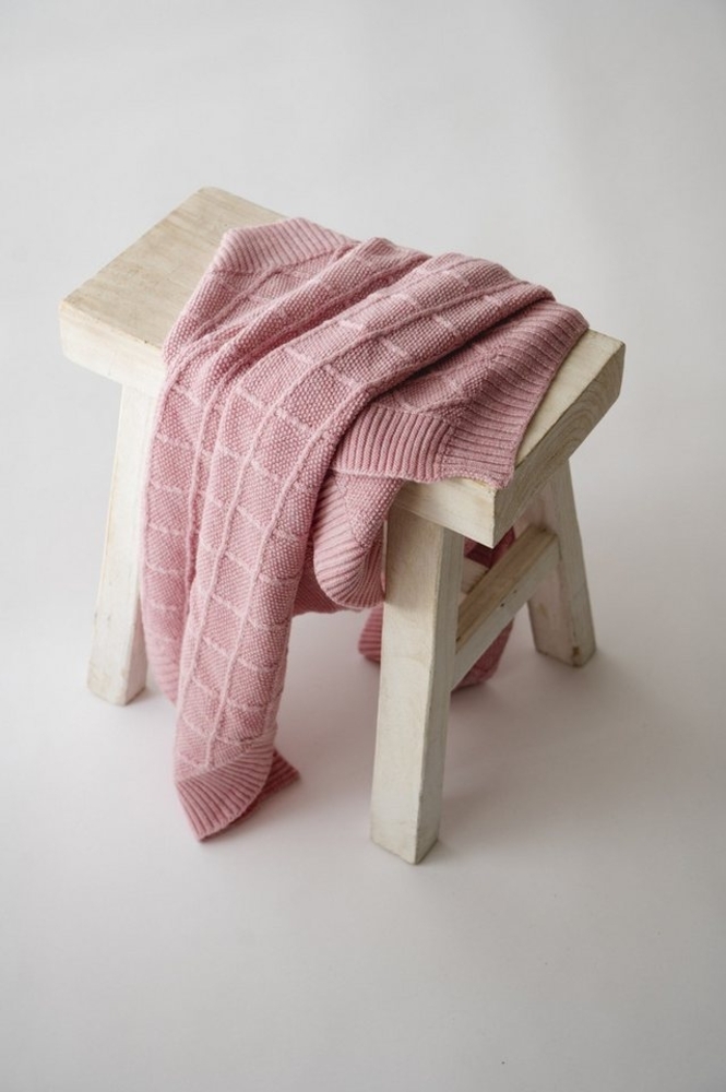 Kaiser 65217315 Wool - Babydecke Strick 100% Merino Wolle, atmungsaktive Babydecke, Neugeborene für den Sommer, Neugeborene, Kinderwagendecke, Babyschalendecke, Fb. Powder Bild 1
