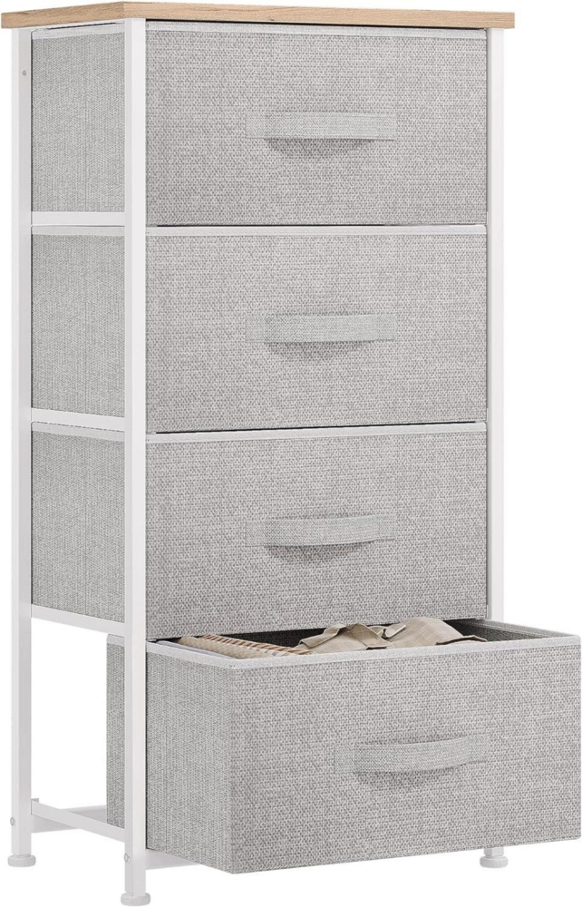 YITAHOME Schmaler Stoffkommode Stilvoller Hellgrau Schrank 4 Schubladen Bild 1