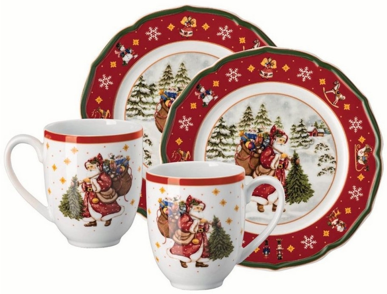 Hutschenreuther Happy Wintertime Geschirr-Set 4-teilig Rot Bild 1