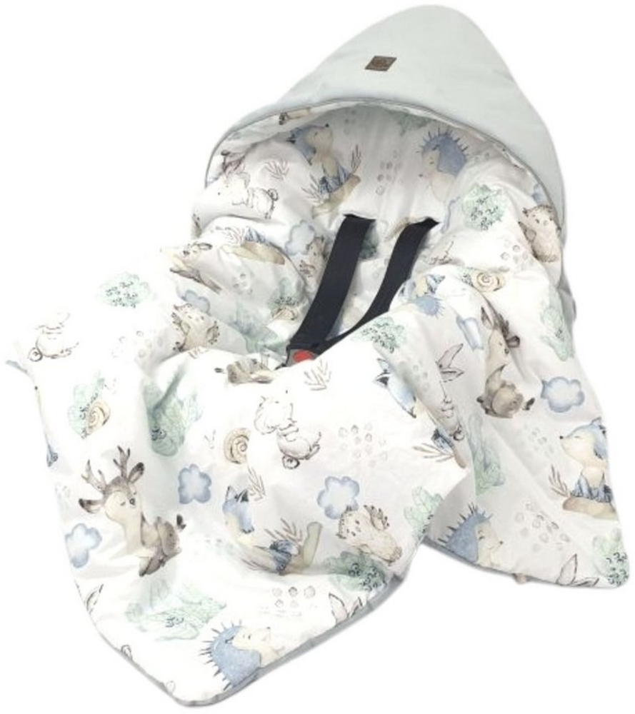 Babymajawelt Fußsack Fußsack Velvet Igel grau 103502 - Babydecke Autositz Babyschale (1-tlg), 8-fache Gurtschlitze, Groß, schützt vor Kälte und Wind, Made in EU Bild 1