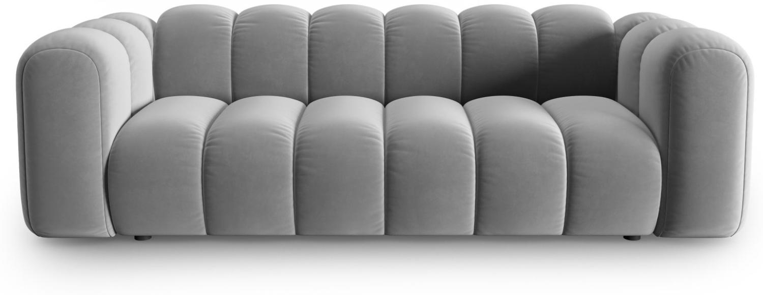 Micadoni Sofa Lupine 3-Sitzer Samtstoff Grau Bild 1