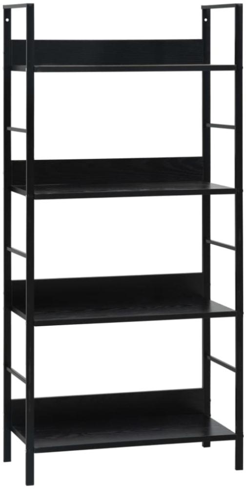 vidaXL Bücherregal 4 Regalböden Schwarz 60×27,6×124,5 cm Holzwerkstoff 288222 Bild 1