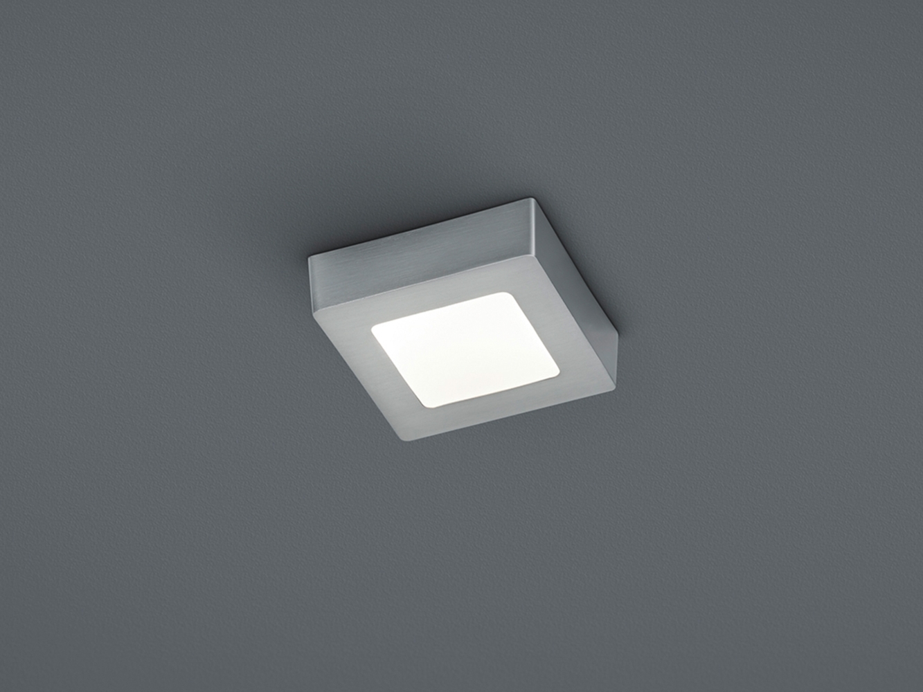 Deckenleuchte Deckenlampe Lampe ZEUS SMD LED 5 Watt Glas grau / weiß 12x12 cm Bild 1