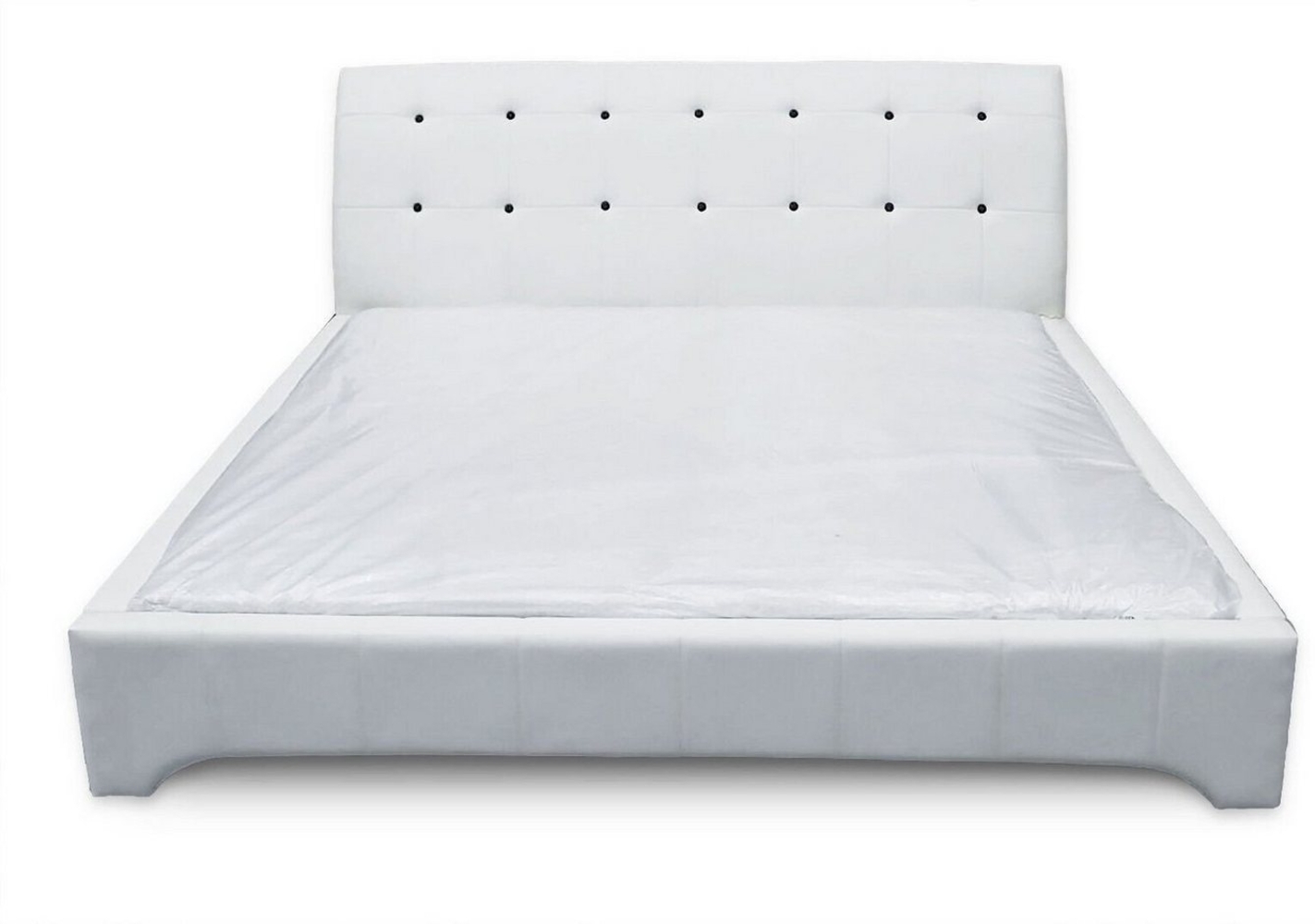 JVmoebel Bett Leder Bett Weiß Design Luxus Doppel Chesterfield Betten Sofort, Made in Europa Bild 1