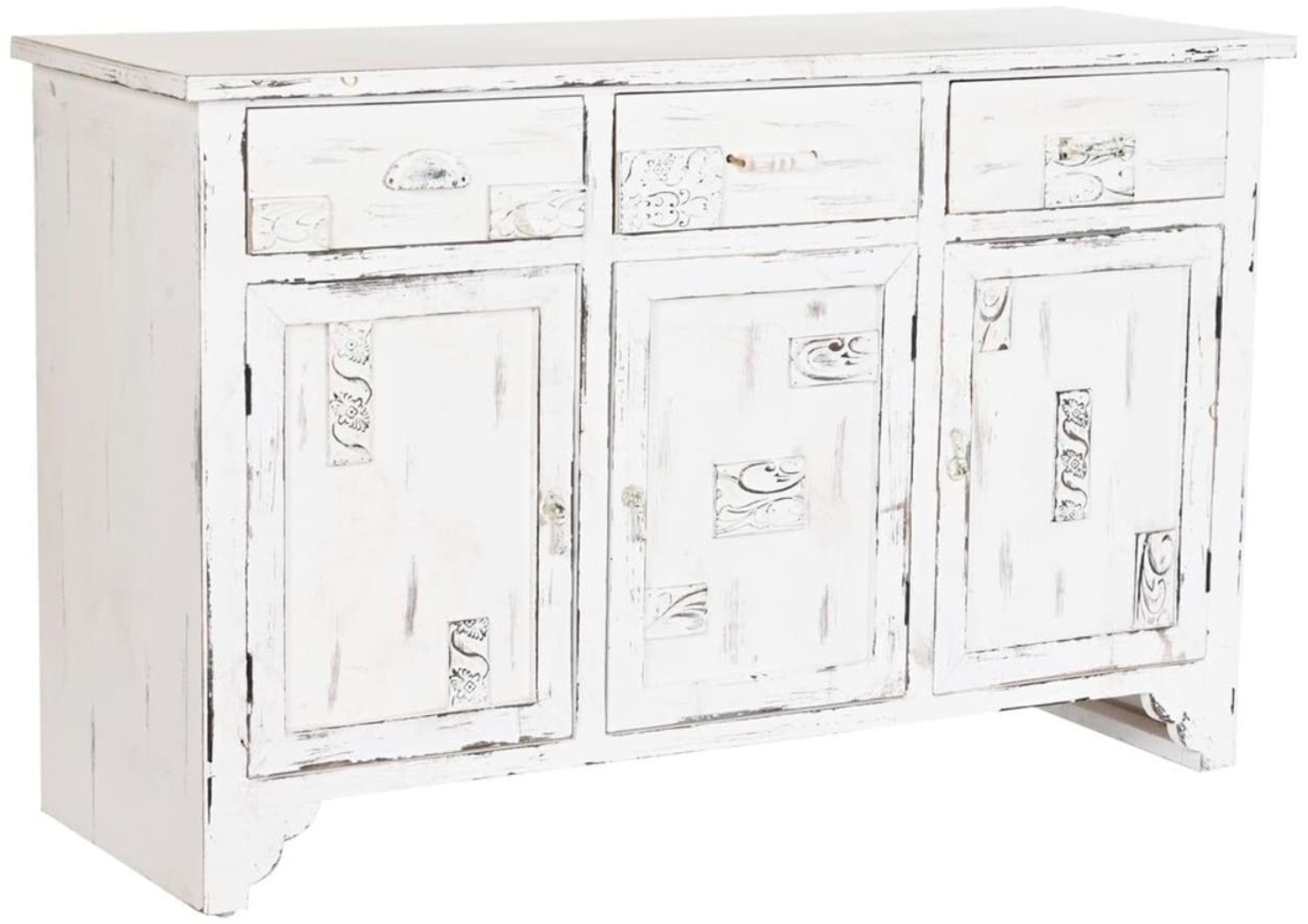 DKD Home Decor Sideboard, Holz, Weiß, Standard Bild 1