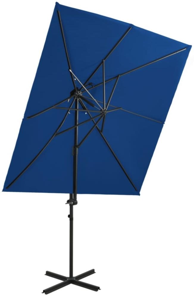 vidaXL Ampelschirm mit Lüftung 250x250 cm Azurblau 312365 Bild 1