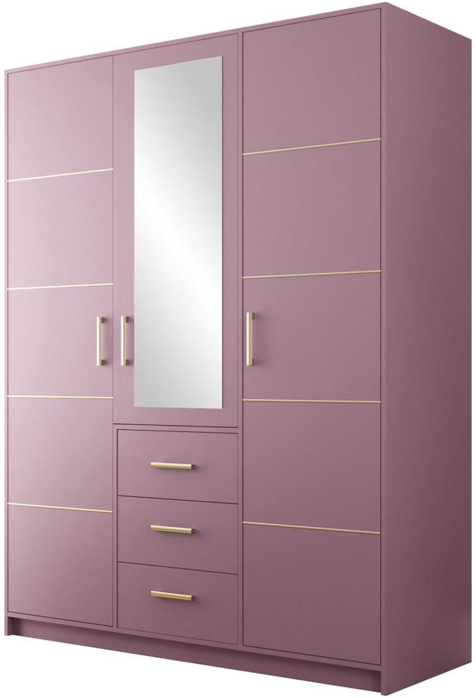 Drehtürenschrank Bado 3D II (Farbe: Pflaume + Gold, ohne Schrankaufsatz) Bild 1