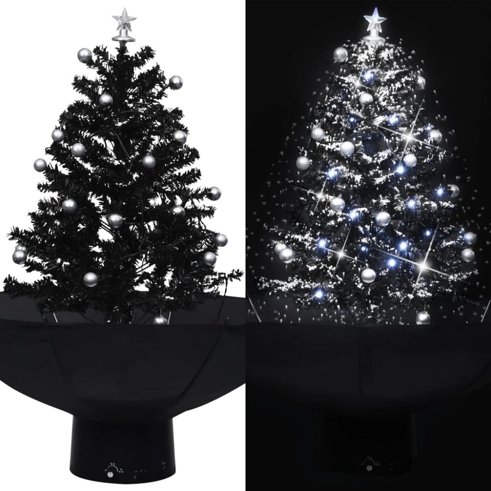 vidaXL Schneiender Weihnachtsbaum mit Schirmfuß Schwarz 75 cm PVC 289931 Bild 1