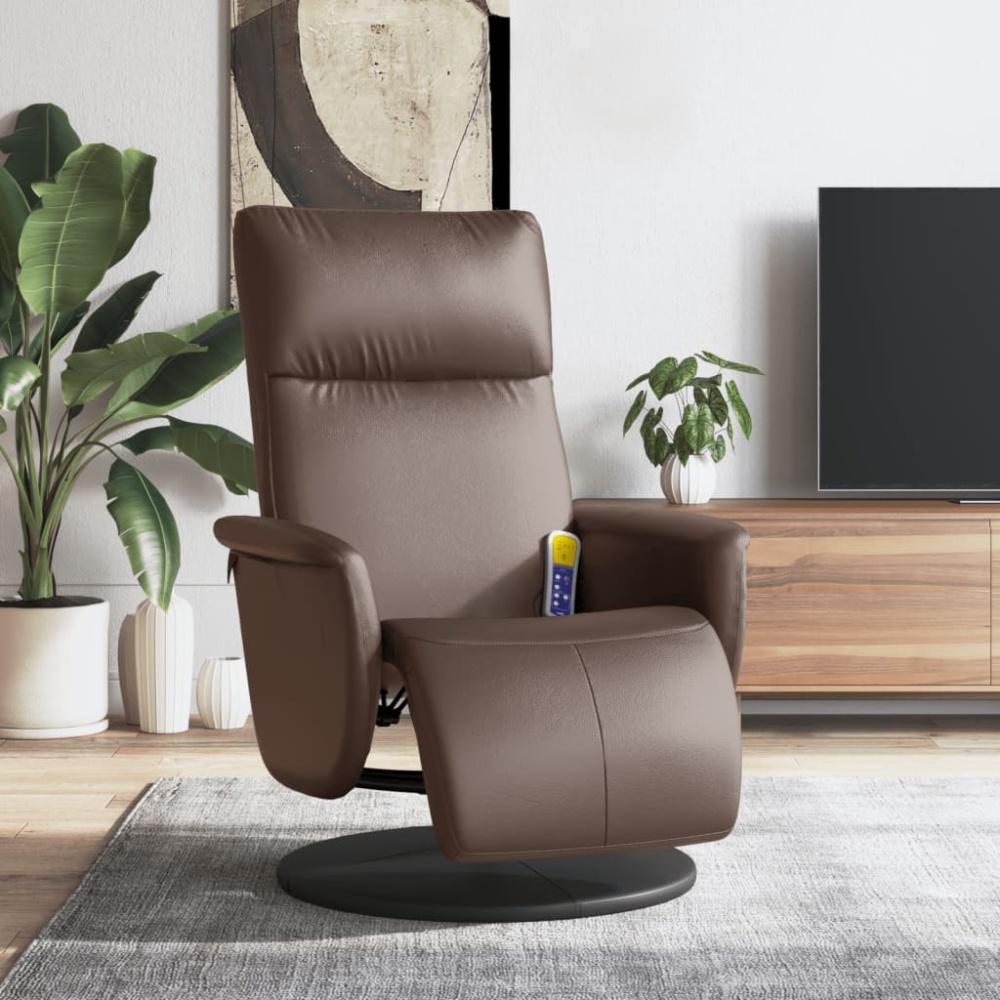 vidaXL Massagesessel mit Fußteil Braun Kunstleder 356554 Bild 1