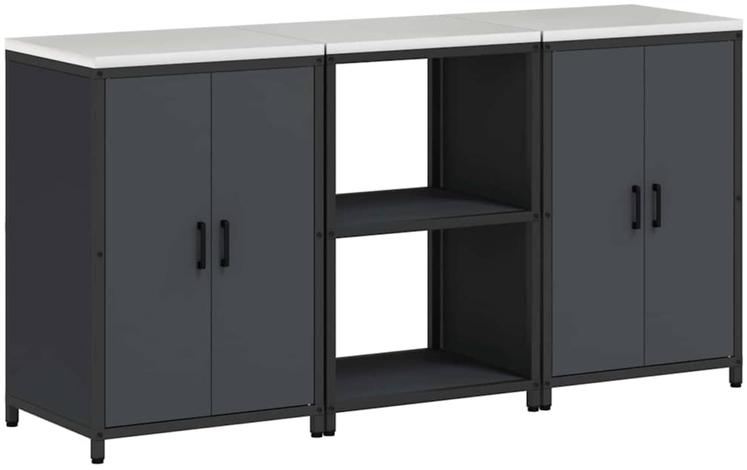 vidaXL Aufbewahrungsset für die Küche mit Regal 3 pcs Anthrazit Stahl 3392696 Bild 1