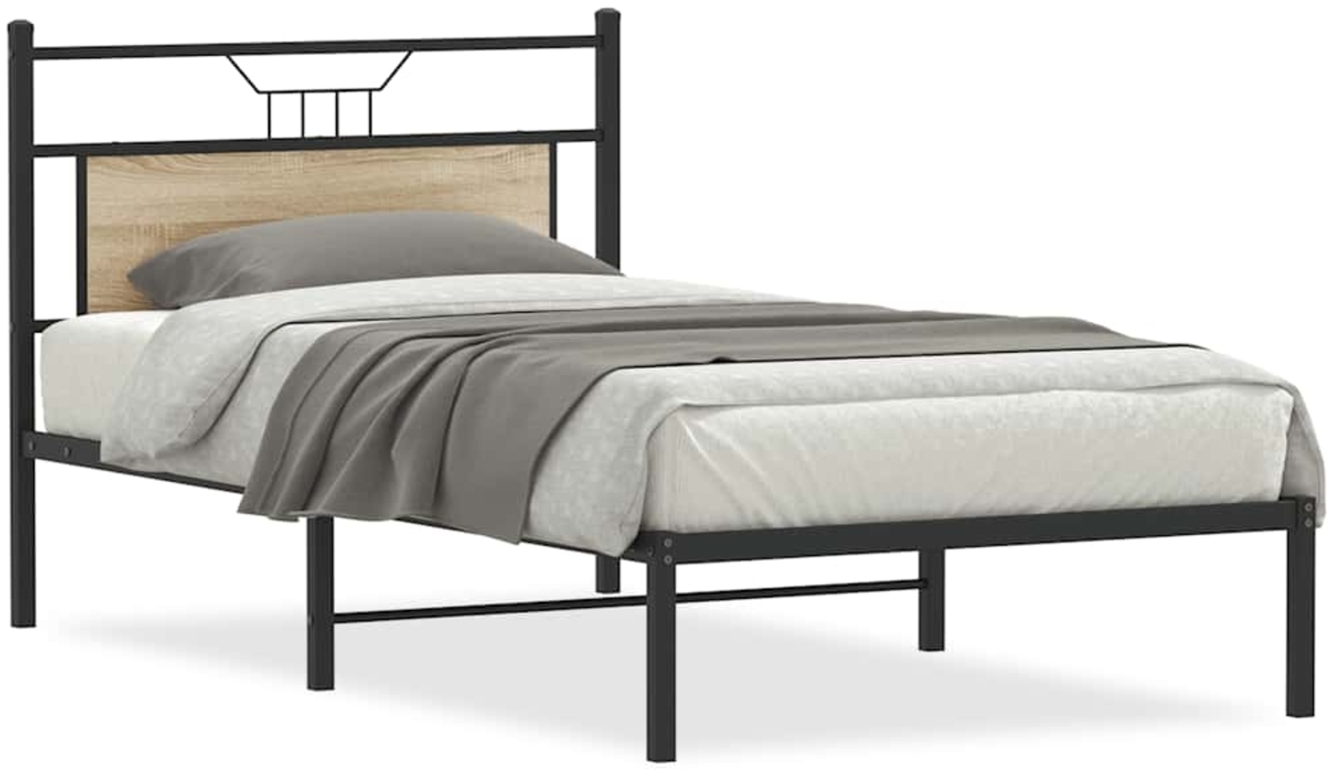 vidaXL Bettgestell ohne Matratze Sonoma-Eiche 100x190 cm Holzwerkstoff 4106786 Bild 1