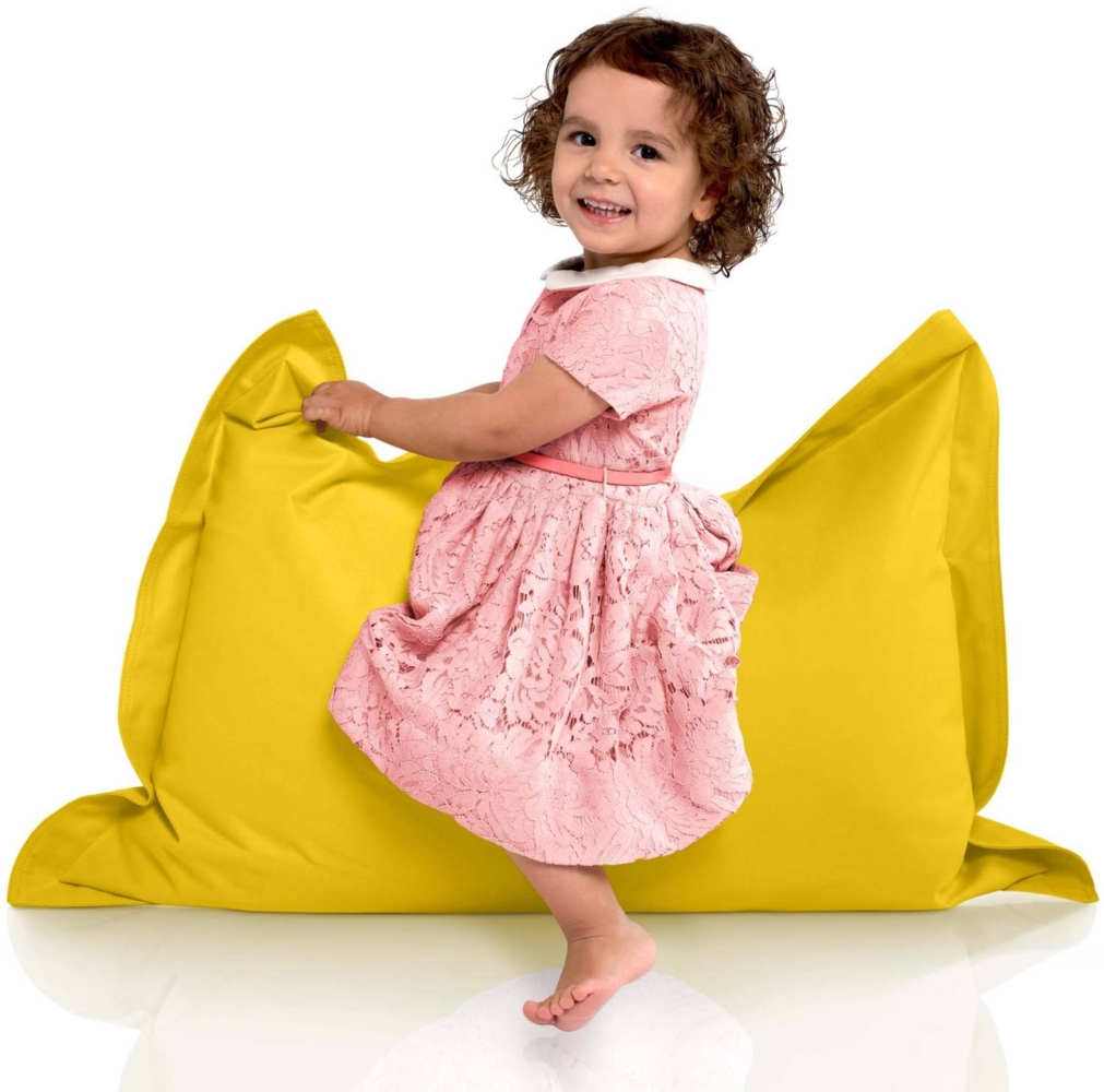Green Bean® Kinder-Sitzsack 70x100cm & 70 Liter EPS-Perlen Füllung - Indoor & Outdoor Bean Bag Sitzkissen - Gelb Bild 1