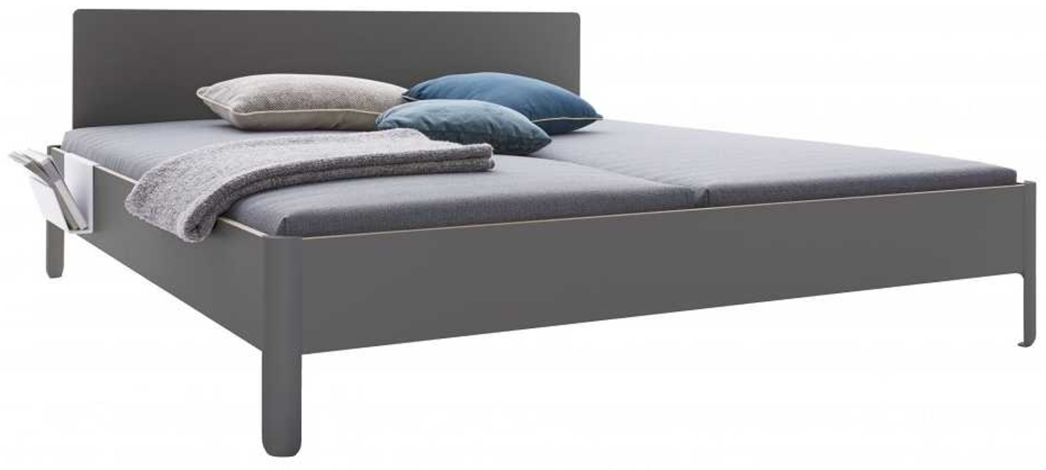 NAIT Doppelbett 160 x 200cm Anthrazit Mit Kopfteil Bild 1