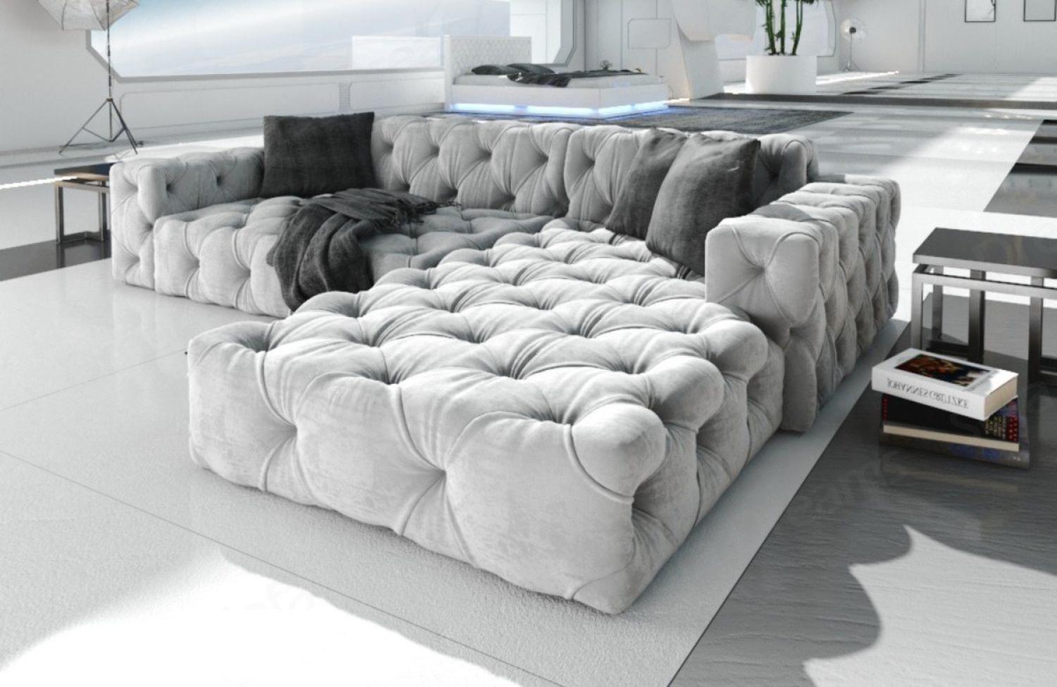 Sofa Dreams Ecksofa Polster Design Sofa Samtstoff Menorca L Form kurz Stoffsofa, Loungesofa Bild 1