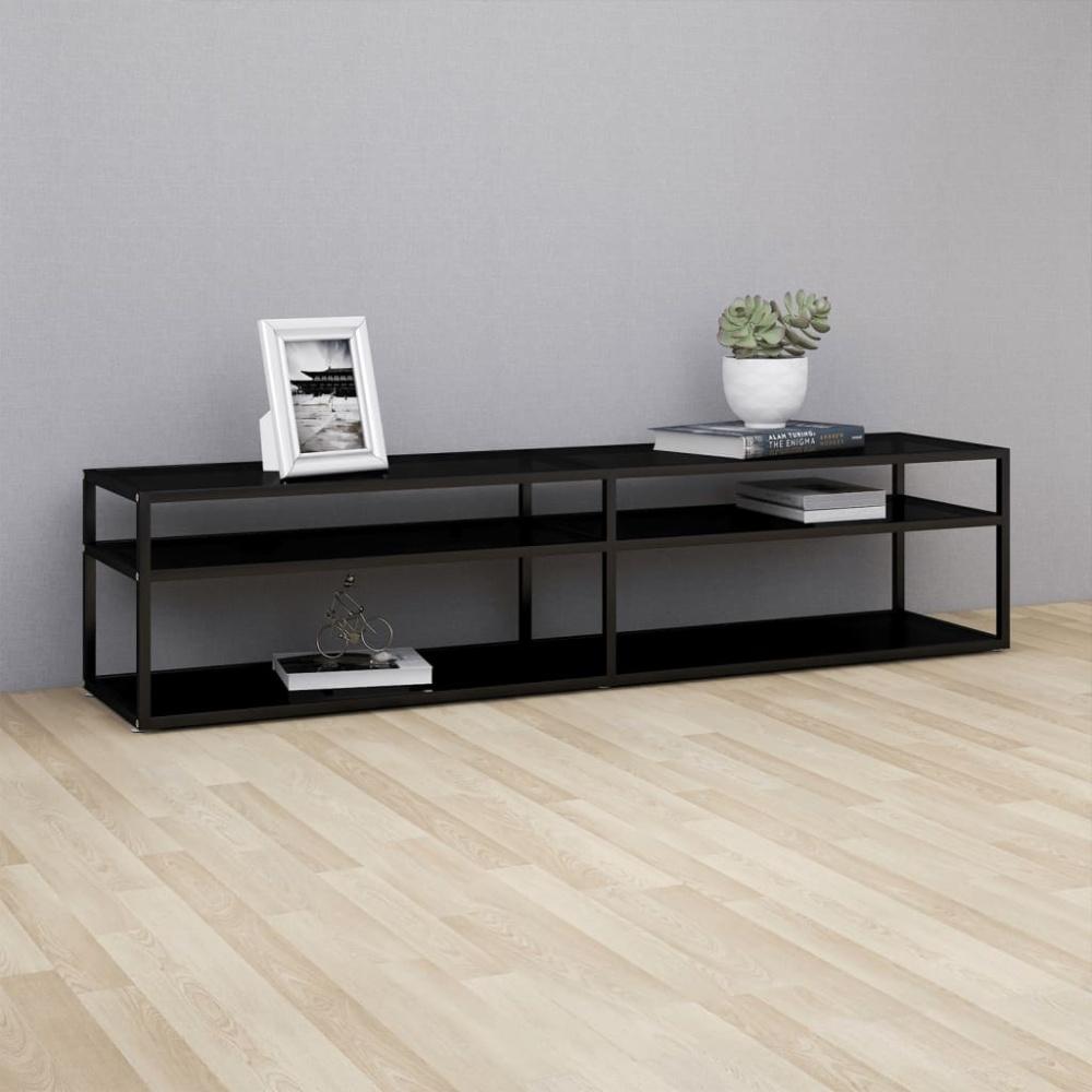 vidaXL TV-Schrank Schwarz 180x40x40,5 cm Hartglas 331723 Bild 1