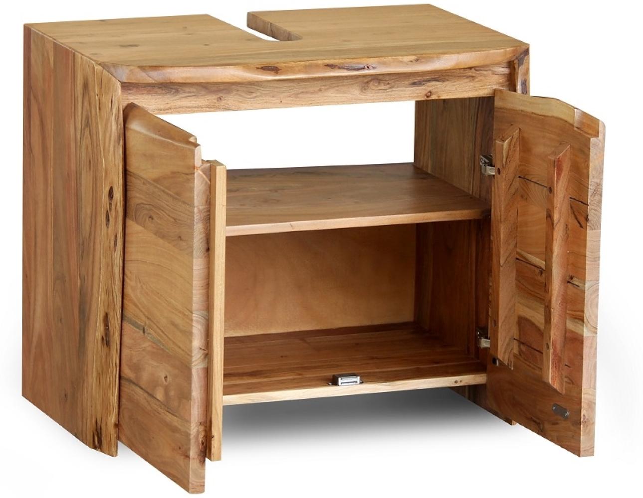 Waschbeckenunterschrank 70x60 cm 'Watson' Akazie massiv lackiert Bild 1