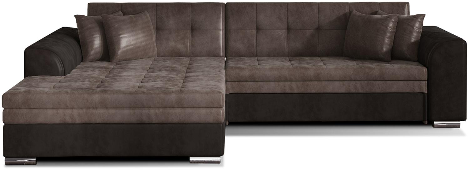 ELTAP 'Sorento', Ecksofa, Eckcouch, Braun / Braun, 78 x 194 x 296 cm, Links Bild 1